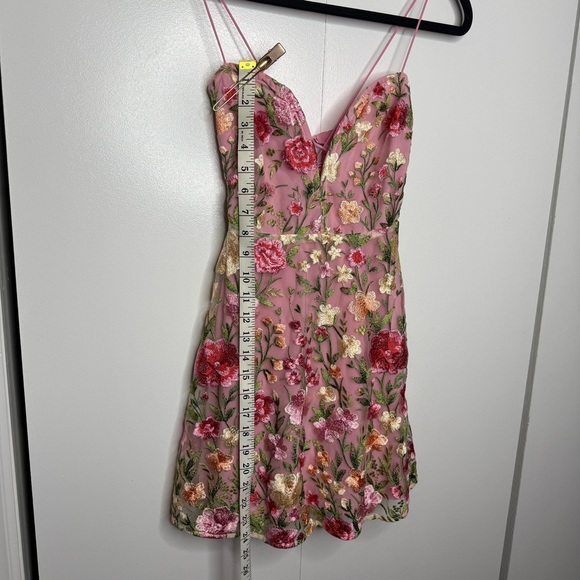 For Love and Lemons Luna Mini Dress embroidered Floral Pink - XS - Picture 15 of 15